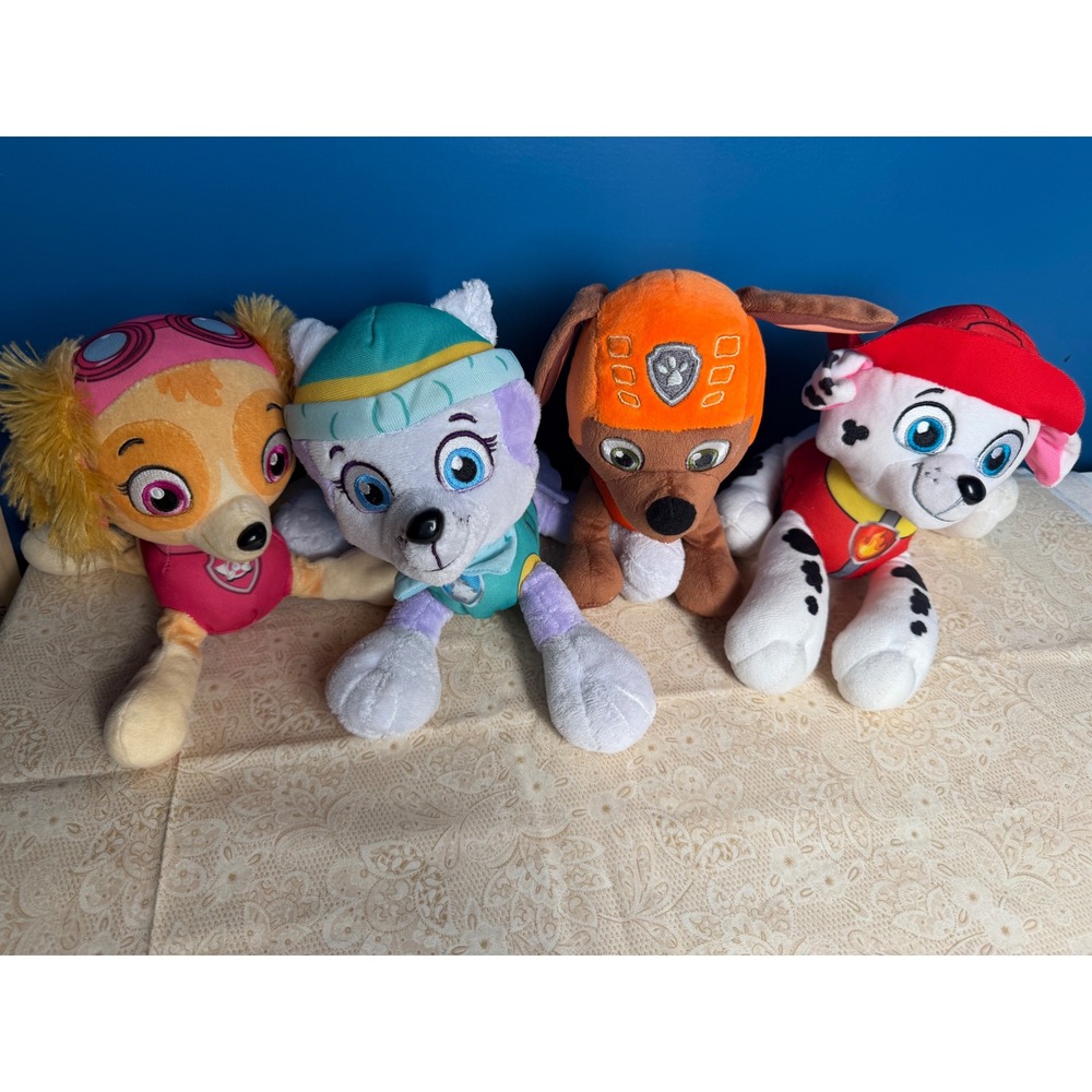 Paw Patrol Plush Lot Everest Skye Zuma Marshall Nickelodeon Stuffed Animals EUC